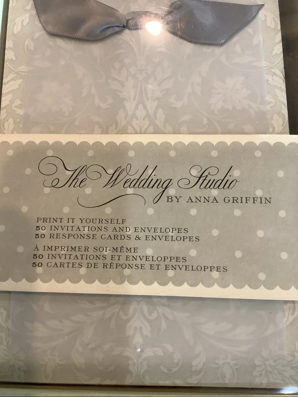 The Wedding Studio by Anna Griffin Gray Damask Wedding Invitation Set